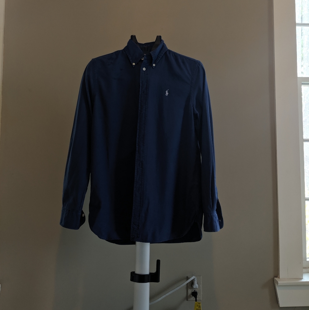 Navy Blue Ralph Lauren cotton button down